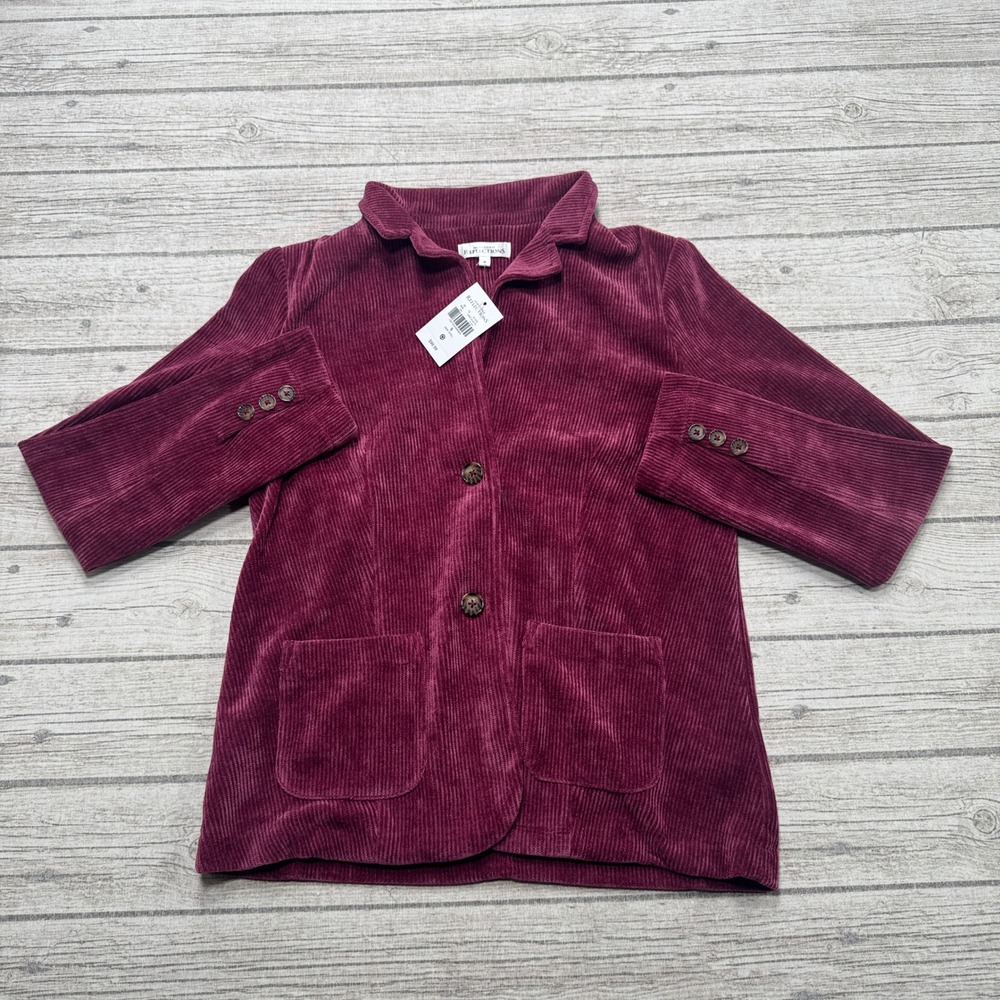 NEW Northern Reflections Blazer Women's Small Purple Corduroy Two Button Outdoor